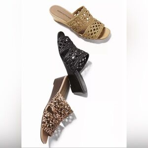 Donald J Pliner Women's Albi Woven Leather Wedge Slide Sandals